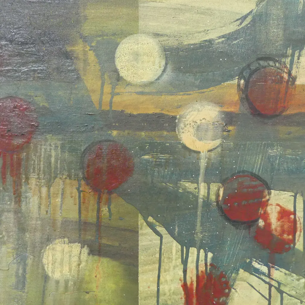 ARTIST UNKNOWN ACYRLIC ON BOARD BLACK CLOUD  650 X 800 MM Image 1++