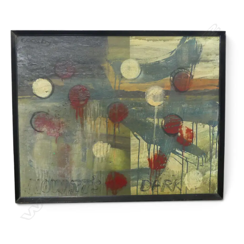 ARTIST UNKNOWN ACYRLIC ON BOARD BLACK CLOUD  650 X 800 MM Image 1++