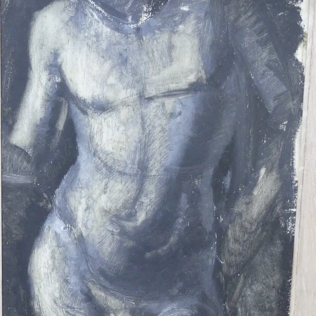 JACK CRIPPEN, MALE NUDE STUDY, OIL ON BOARD, 510 X 345mm Image 1++