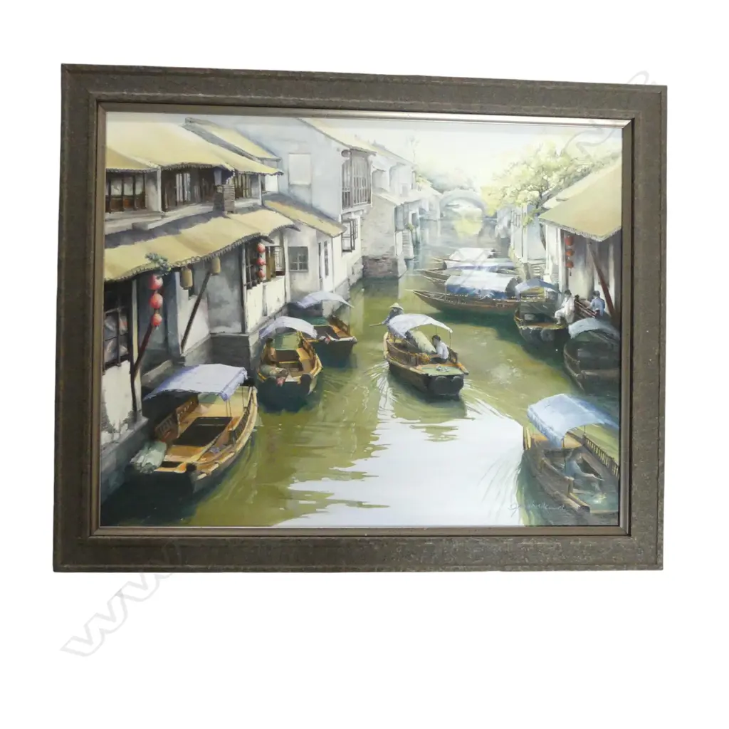 GAIL MULHOLLAND, ZHOUZHUANG VILLAGE, OIL ON BOARD, 580 X 710mm Image 1++