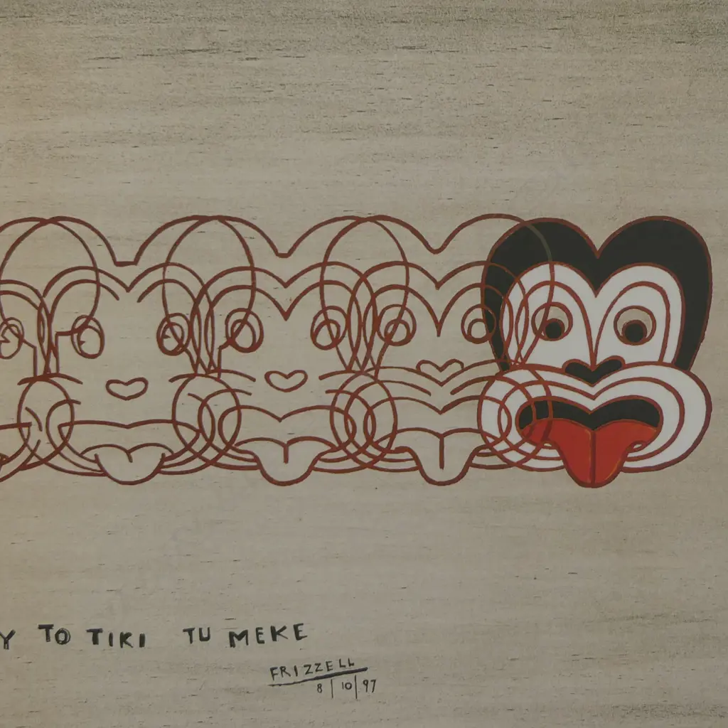 DICK FRIZZELL 'MICKEY TO TIKI TU MEKE' PRINT, SIGNED IN THE PRINT 555x805mm overall size Image 1++