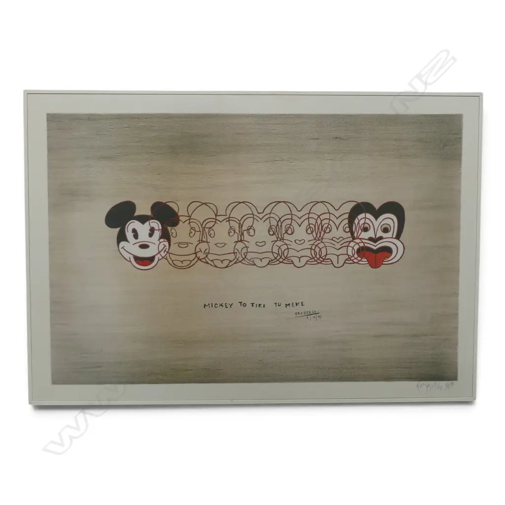 DICK FRIZZELL 'MICKEY TO TIKI TU MEKE' PRINT, SIGNED IN THE PRINT 555x805mm overall size Image 1++
