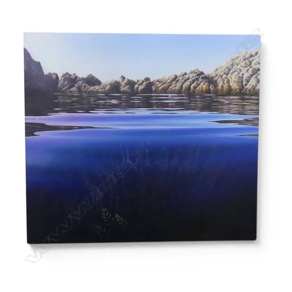 JACQUELINE ELLEY 'NATURE RECLAIMS THE QUARRY (NGA MOTU SUGARLOAF ISLANDS)' OIL ON BOARD 2017 445x500mm Image 1++