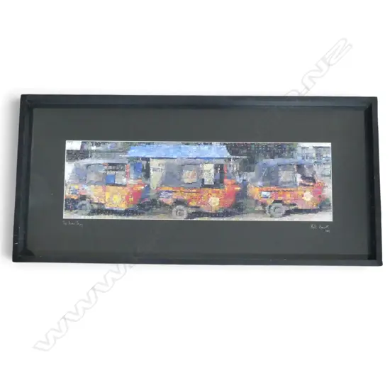 MARTIN BENNETT, THE THREE BAJAJ, SIGNED & DATED 2003, MIXED MEDIA?, 190x650mm
