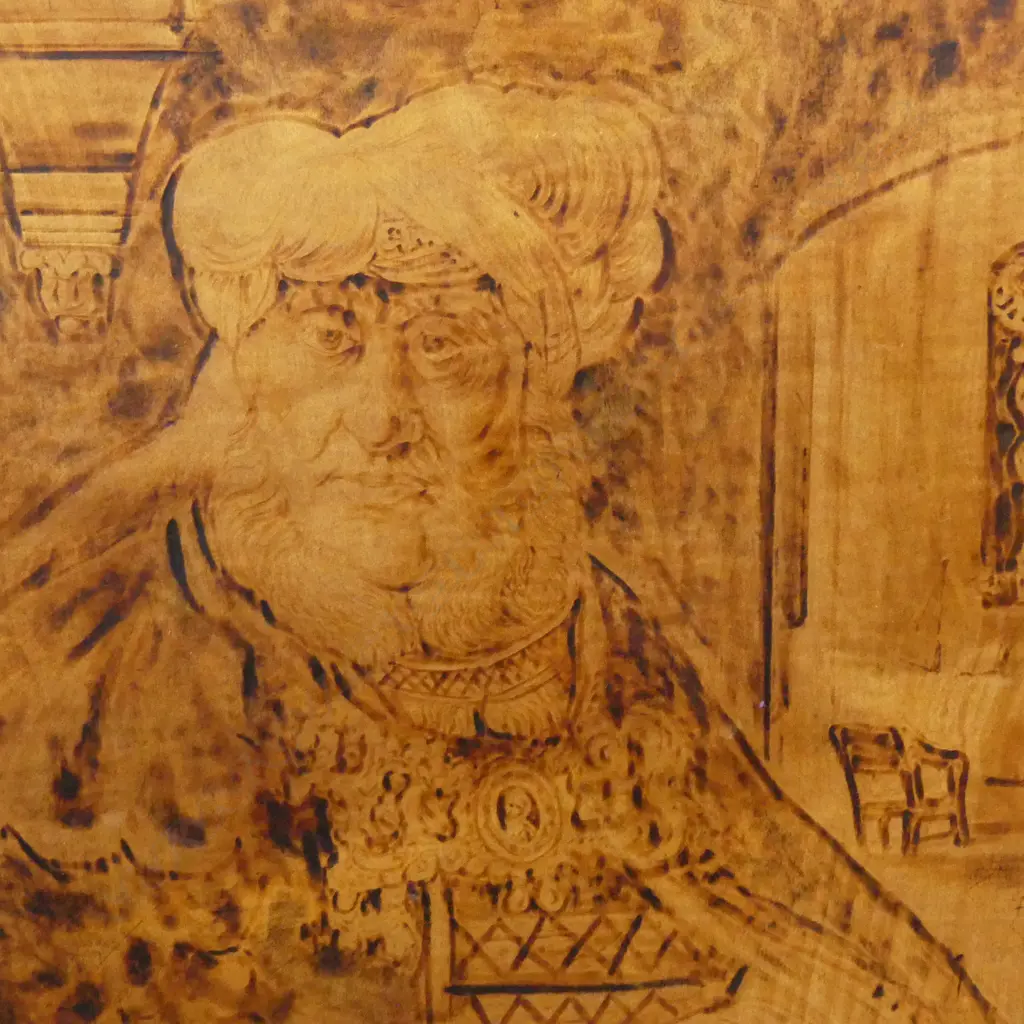 PORTRAIT ON WOODEN PANEL 'SMITH SKIPTON 1806' VERSO 480x370mm Image 1++