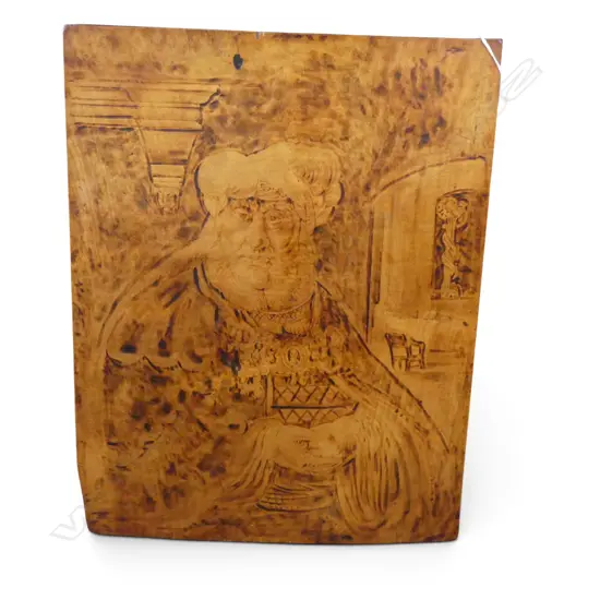 PORTRAIT ON WOODEN PANEL 'SMITH SKIPTON 1806' VERSO 480x370mm
