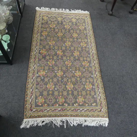 HAND KNOTTED WOOL PILE RUG 1890x1030mm