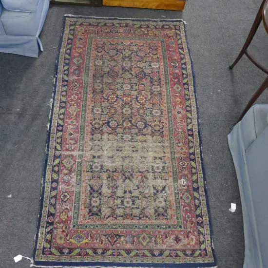 HAND KNOTTED WOOL PILE RUG 1650x900mm WORN