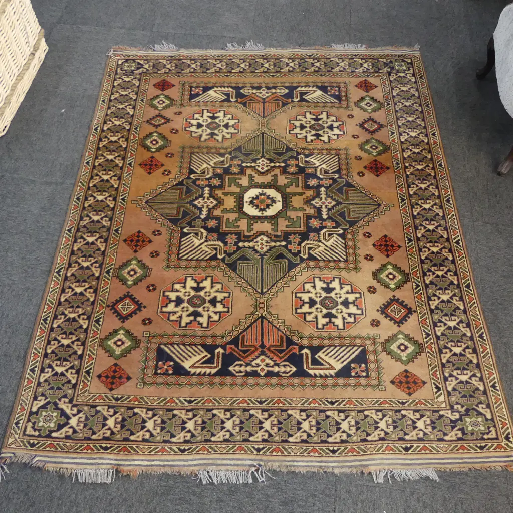 HAND KNOTTED ALL WOOL RUG 1920x1550mm Image 1++