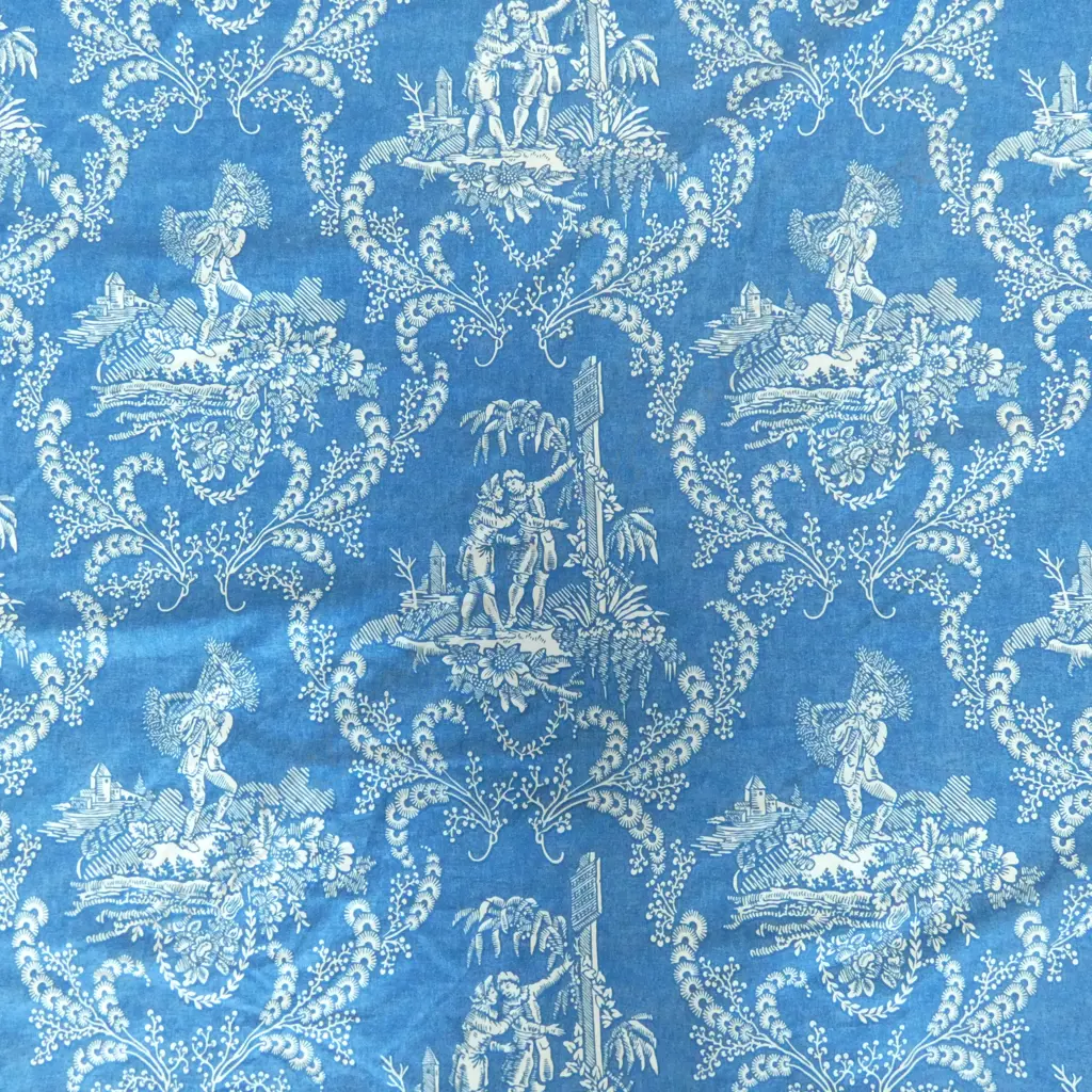 BLUE CHINTZ FABRIC Image 1++