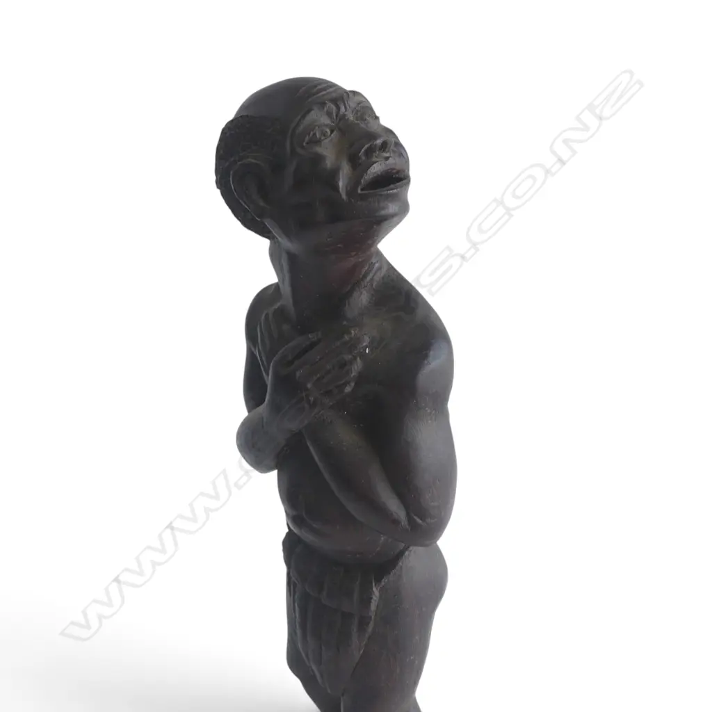 TALL VINTAGE AFRICAN CARVED BLACKWOOD MAN, L.500MM Image 1++