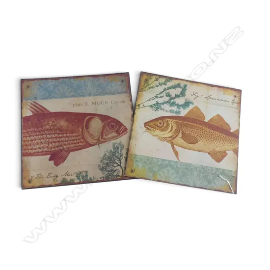 PR MODERN TIN SIGNS DEPICTING FISH, L.300MM W.300MM