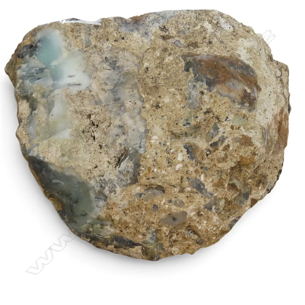 YELLOW JASPER w. CHRYSOPHASE INTRUSION 230x160x180mm 7.2KG Image 1++