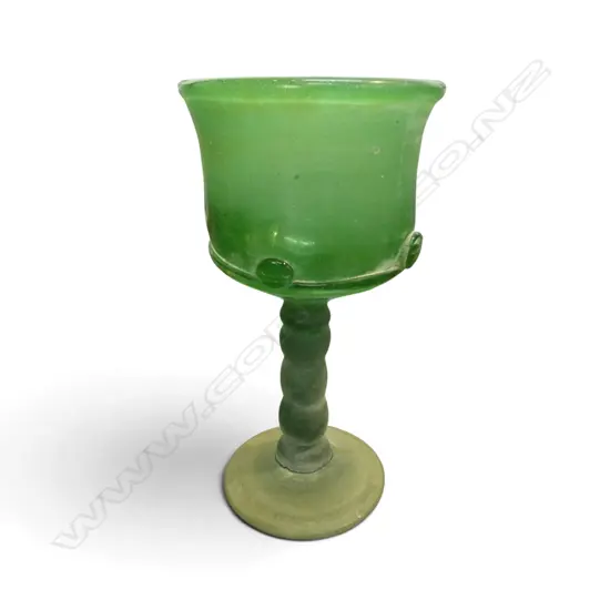LG GREEN ART GLASS VASE H.360mm