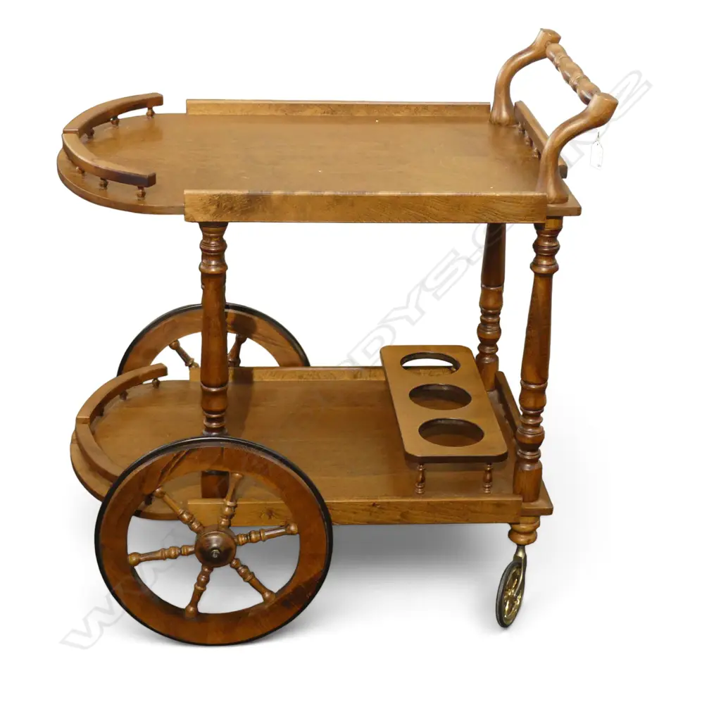 WOODEN DRINKS TROLLEY L.730mm Image 1++