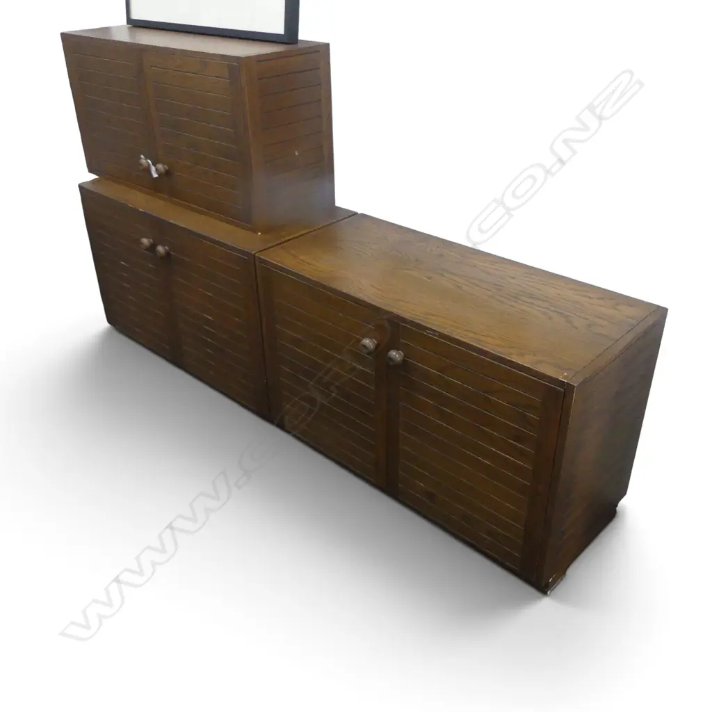 3 VENEERED STORAGE CABINETS 920x400x610mm Image 1++