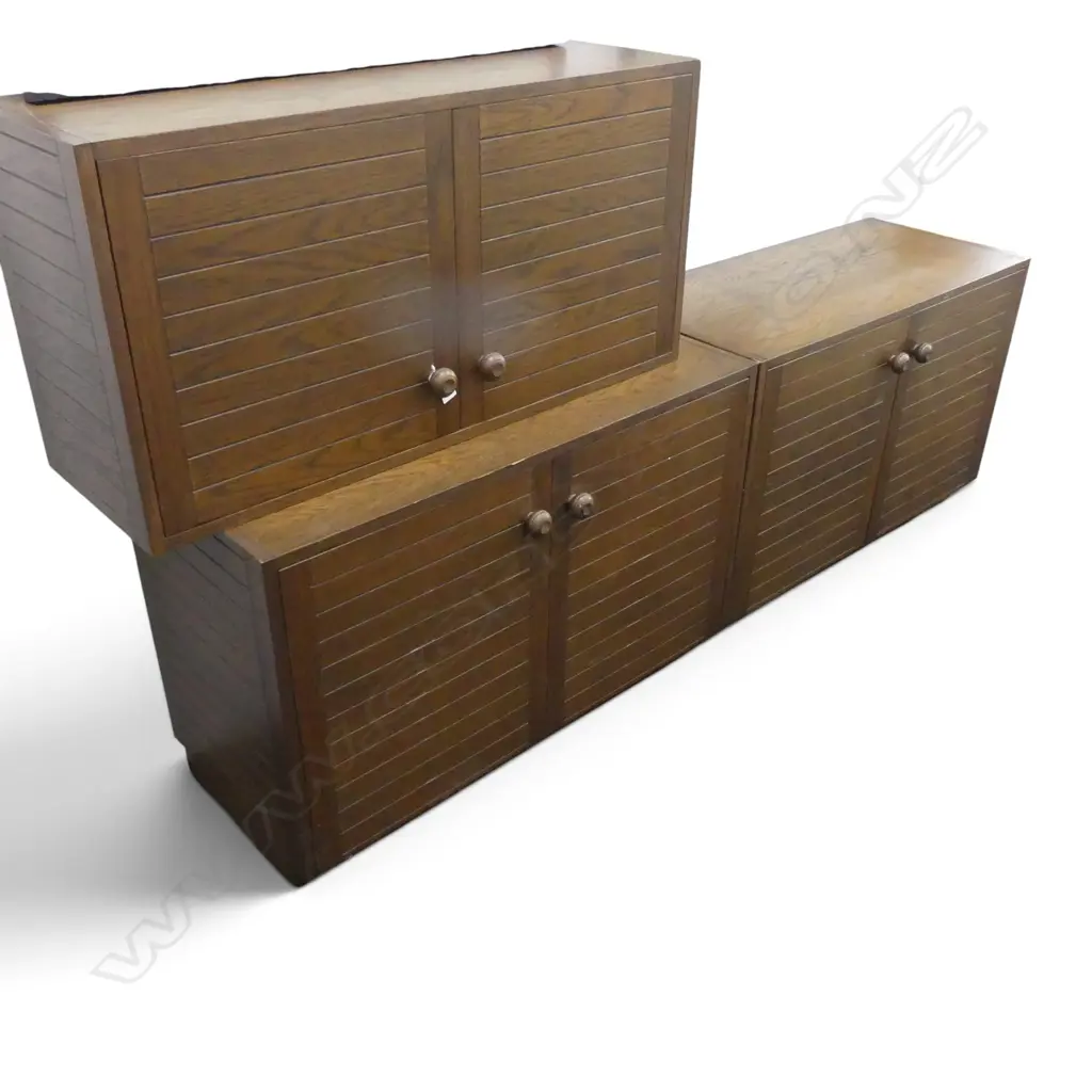 3 VENEERED STORAGE CABINETS 920x400x610mm Image 1++