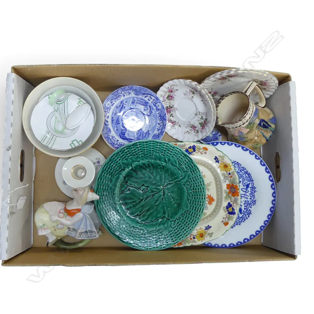 ASSTD. ANTIQUE CHINA PLATES, CANDLEHOLDER, JUGS ETC SOME A/F Image 1++