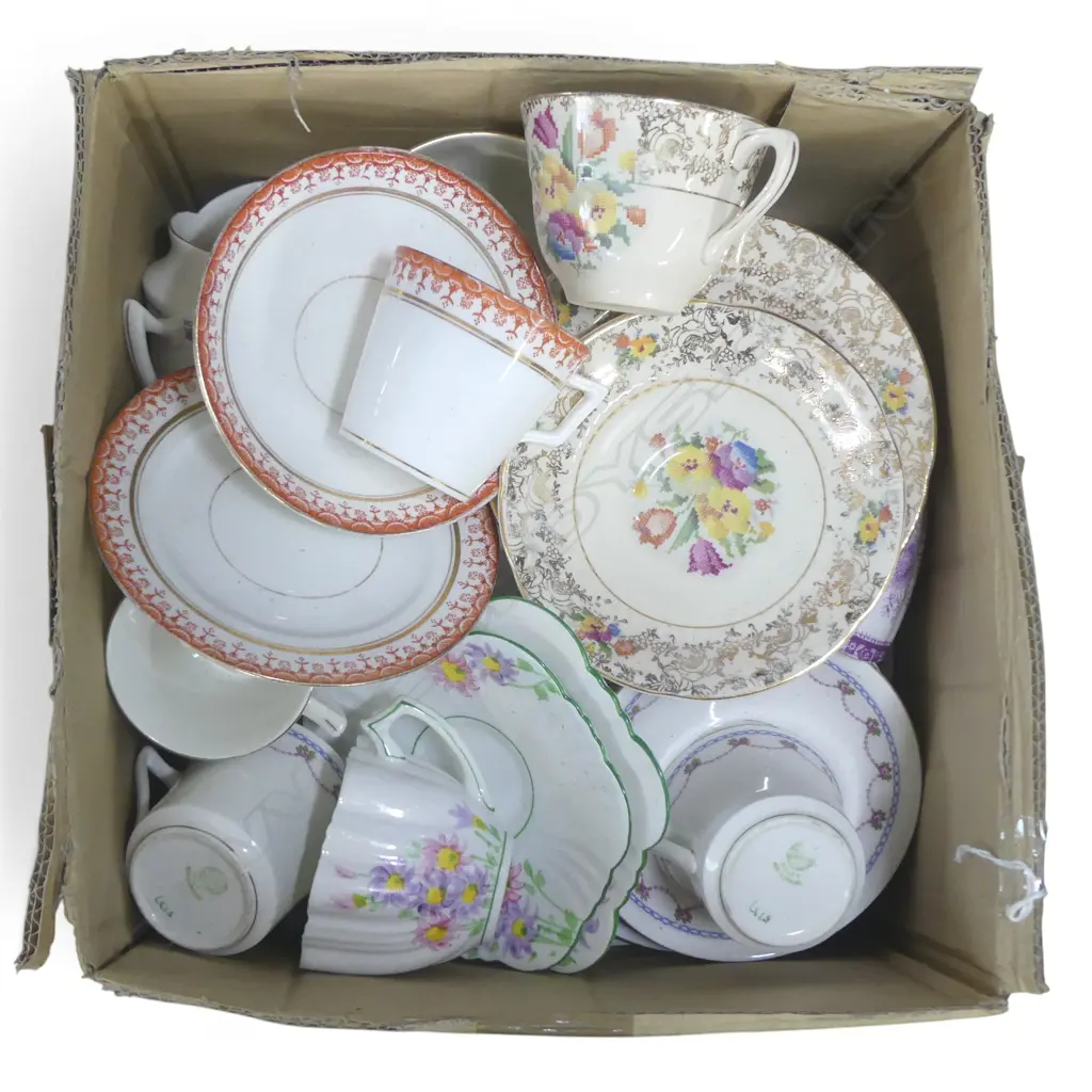 BOX LOT PART CHINA TEASETS Image 1++