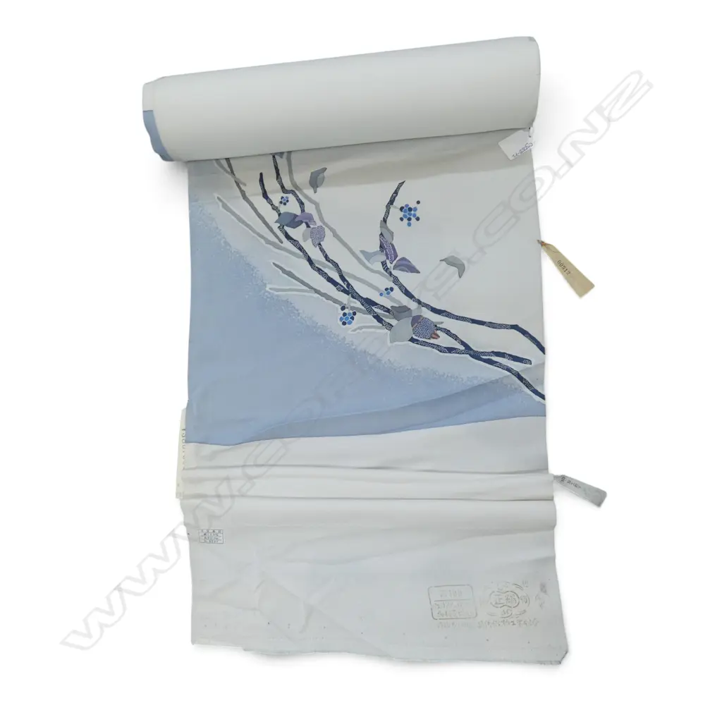 Unused 1980's NISHIJIN TEXTILE (Kyoto) JAPANESE SILK ROLL L.12M W.370mm. New old stock... Image 1++