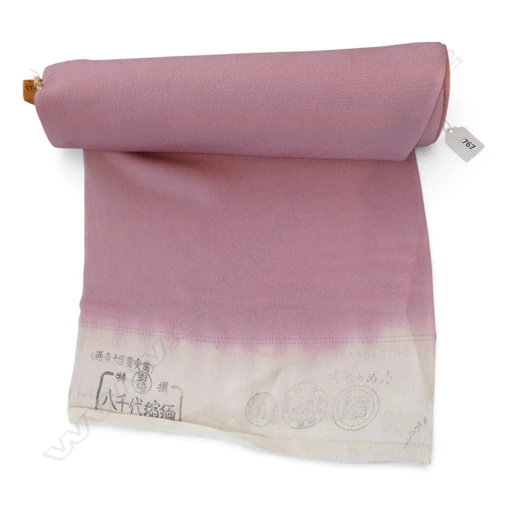Unused 1980's NISHIJIN TEXTILE (Kyoto) JAPANESE SILK ROLL L.12M W.370mm. New old stock... Image 1++