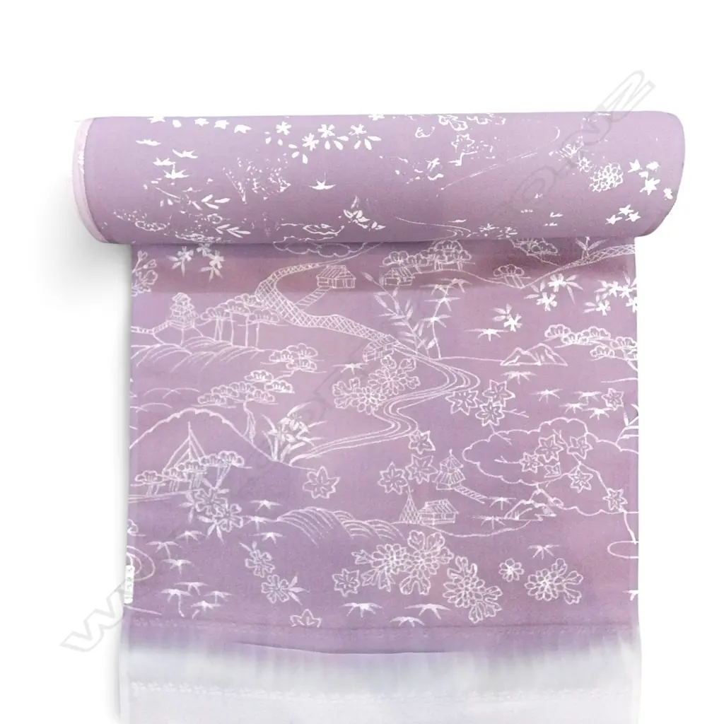 Unused 1980's NISHIJIN TEXTILE (Kyoto) JAPANESE SILK ROLL L.12M W.370mm. New old stock... Image 1++