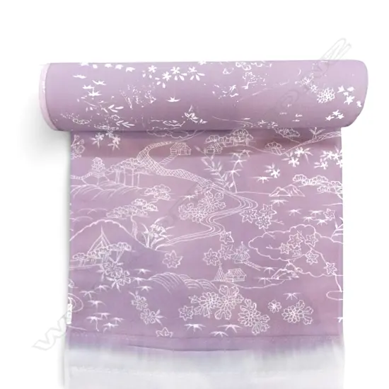 Unused 1980's NISHIJIN TEXTILE (Kyoto) JAPANESE SILK ROLL L.12M W.370mm. New old stock...