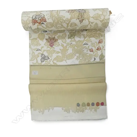 Unused 1980's NISHIJIN TEXTILE (Kyoto) JAPANESE SILK ROLL L.12M W.370mm. New old stock...