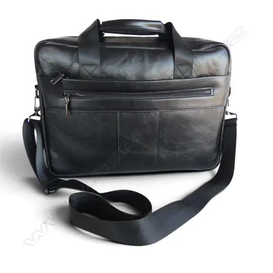 BLACK LEATHER BAG 290x400mm