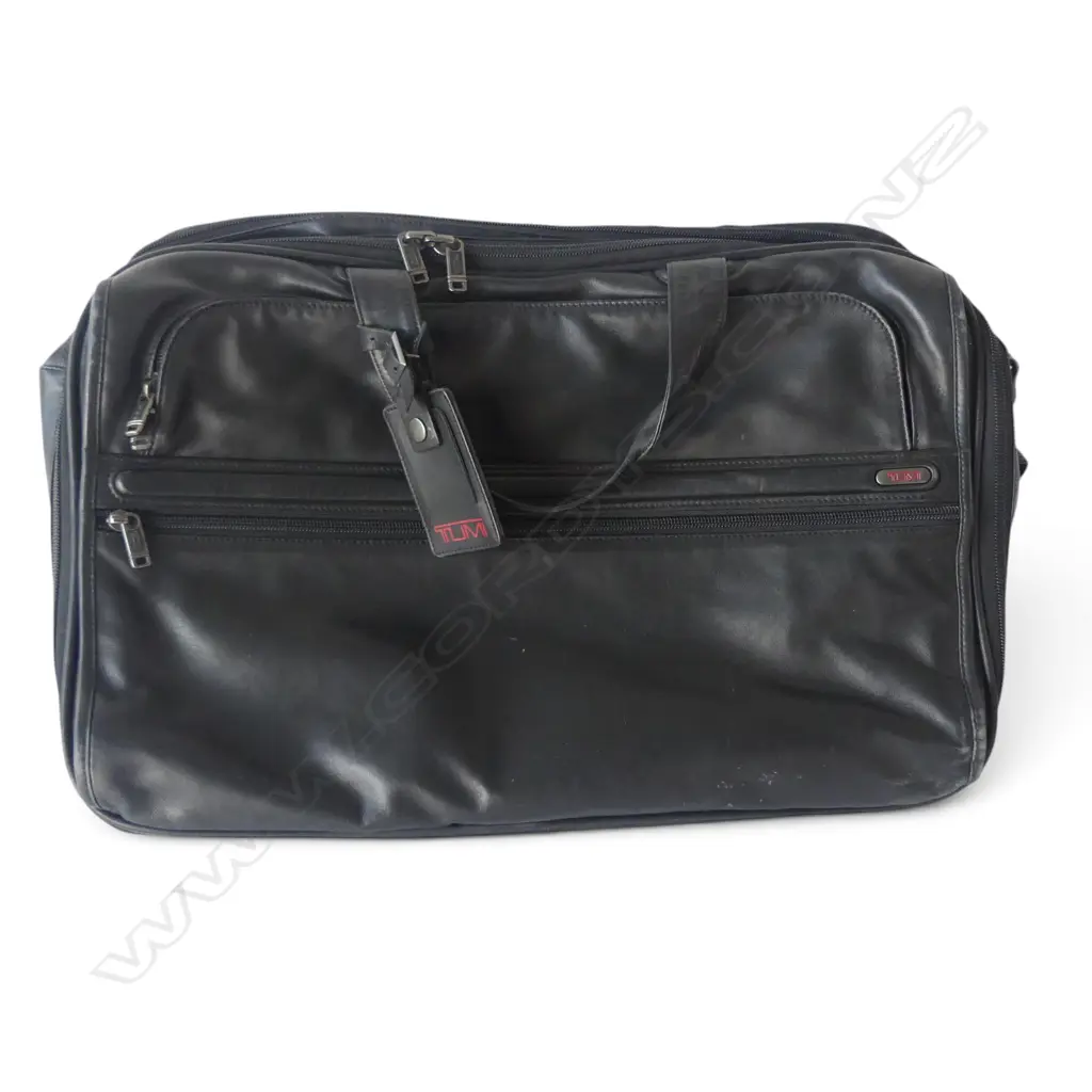 TUMI BLACK LEATHER BAG 350x550mm Image 1++