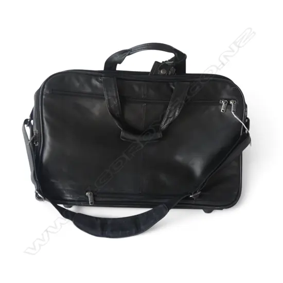 TUMI BLACK LEATHER BAG 350x550mm