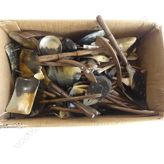 ASST. CARVED HORN UTENSILS