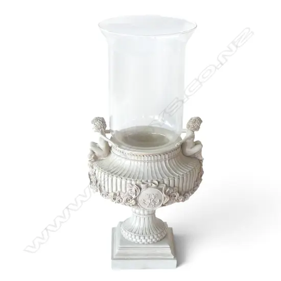 HURRICANE LAMP w. RESIN BASE H.515mm