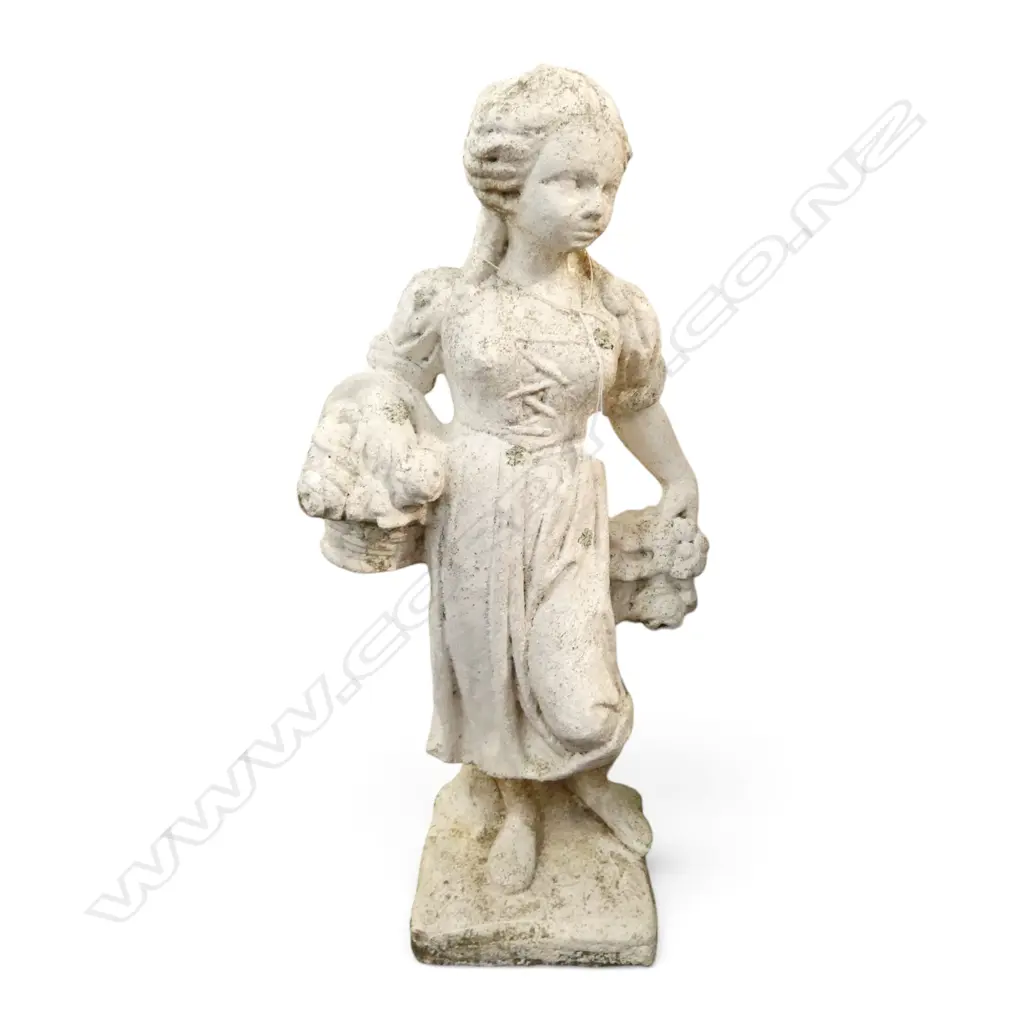 CONCRETE GARDEN ORNAMENT harvest girl H.760mm Image 1++