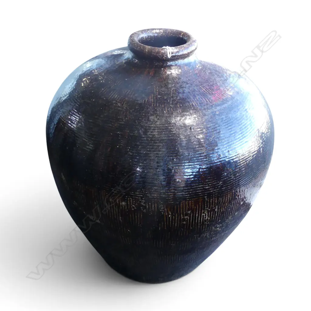 LG ORIENTAL GLAZED STONEWARE JAR H.850mm, 800mm dia Image 1++