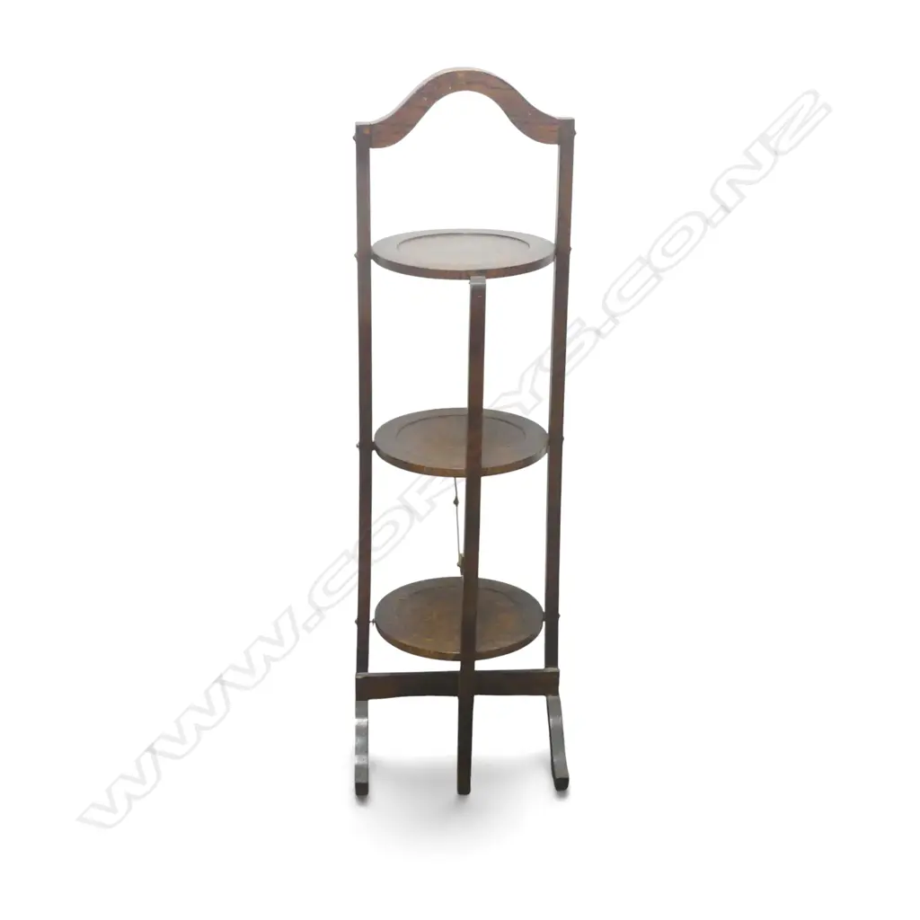 OAK 3 TIER FOLDING CAKE STAND H.925mm Image 1++