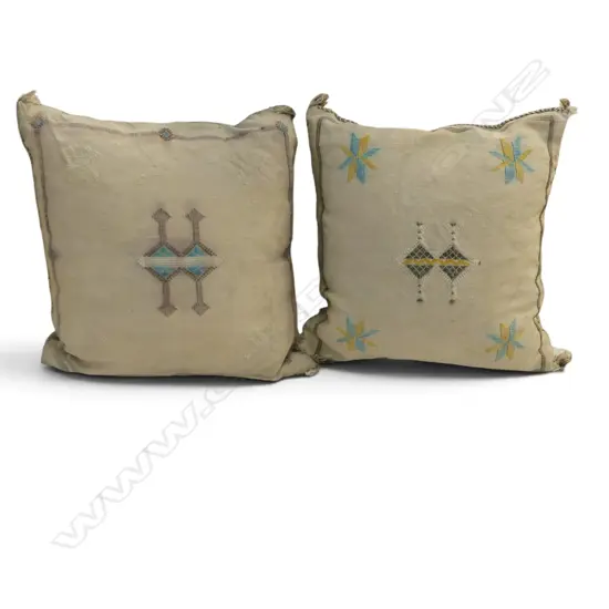 2 NEEDLEWORK CUSHIONS W.440mm