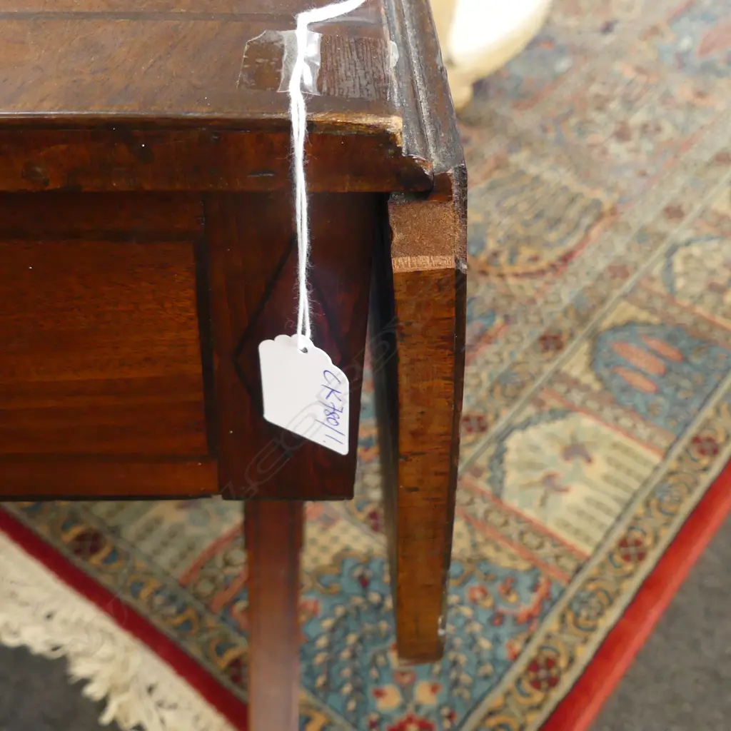 REGENCY MAHOGANY DROP SIDE SOFA TABLE (1 SIDE w. FALSE DRAWERS) 940x650x730mm Image 1++