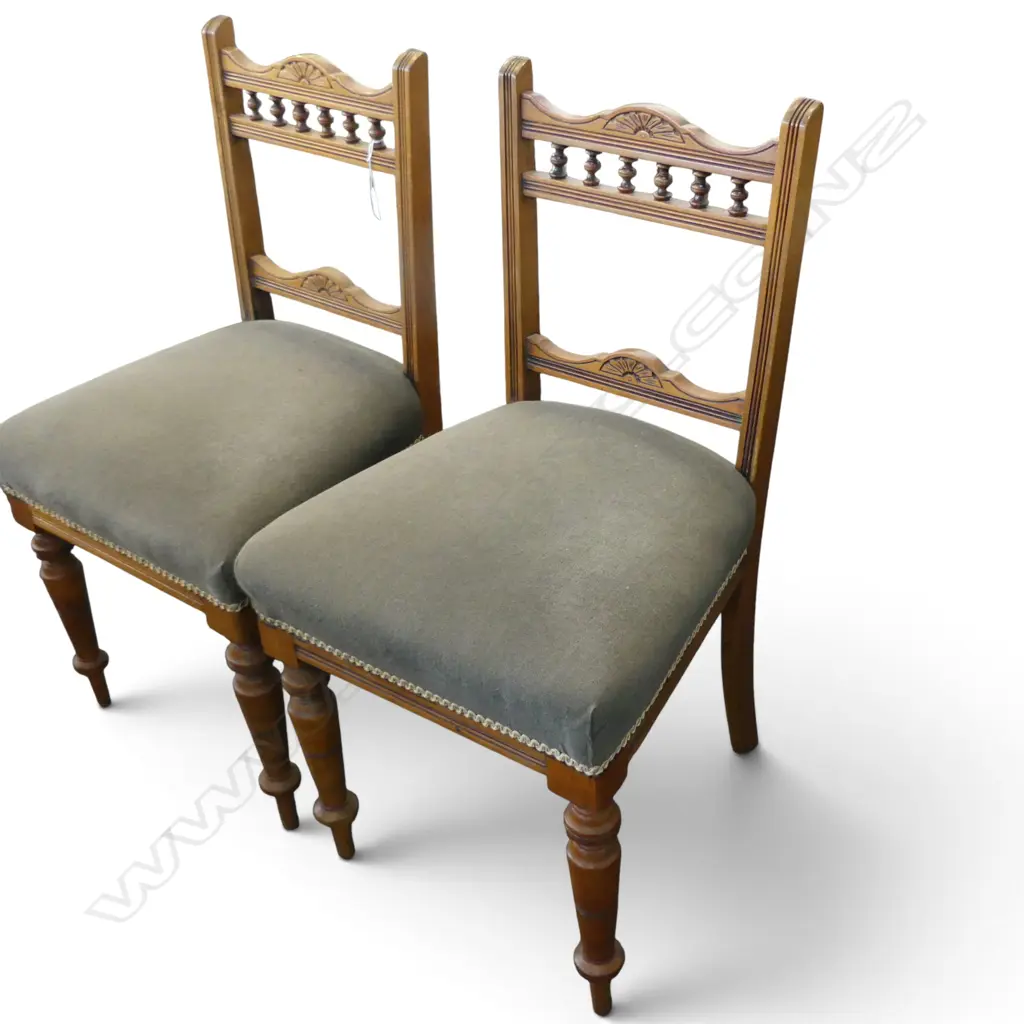 2 EDWARDIAN SPINDLE BACK CHAIRS Image 1++