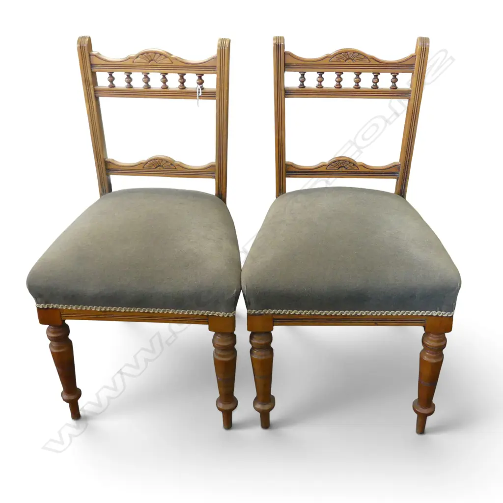 2 EDWARDIAN SPINDLE BACK CHAIRS Image 1++