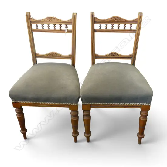 2 EDWARDIAN SPINDLE BACK CHAIRS