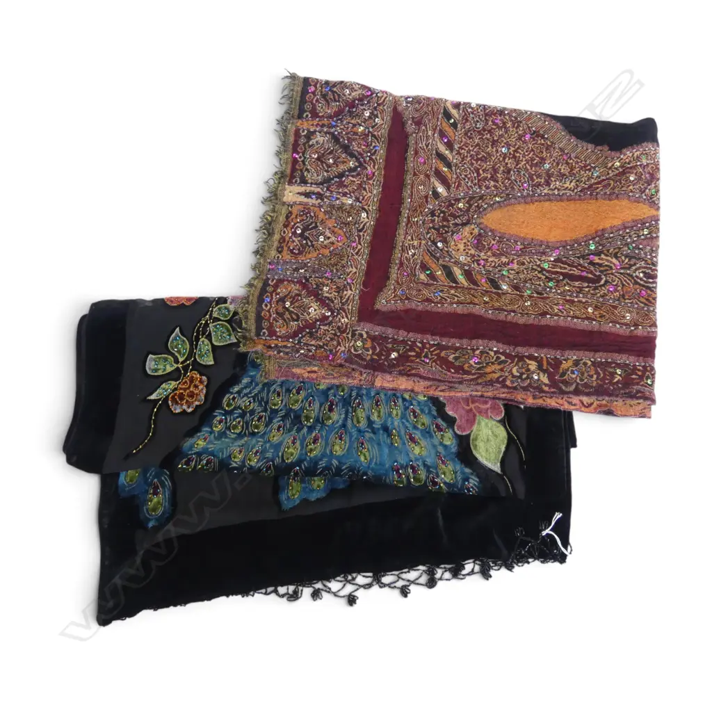 2 EMBROIDERED SHAWLS  Image 1++