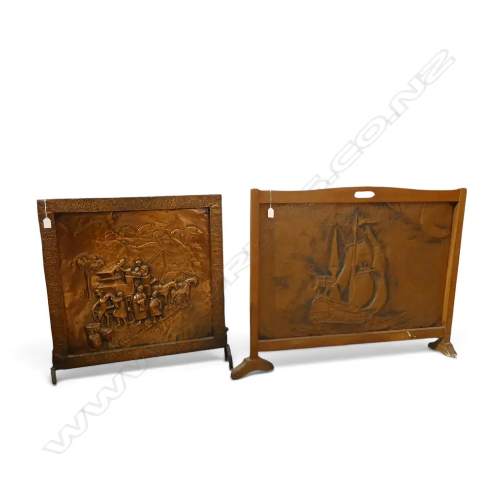 2 COPPER FIRE SCREENS H.735mm W.700mm / W.920mm Image 1++