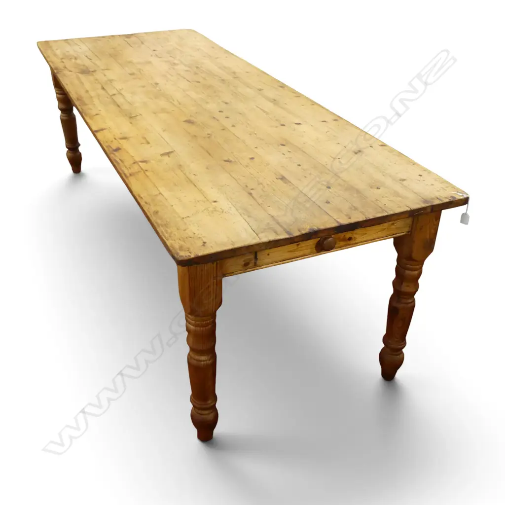 RUSTIC PLANK TOP PINE DINING TABLE 2440x910x760mm Image 1++