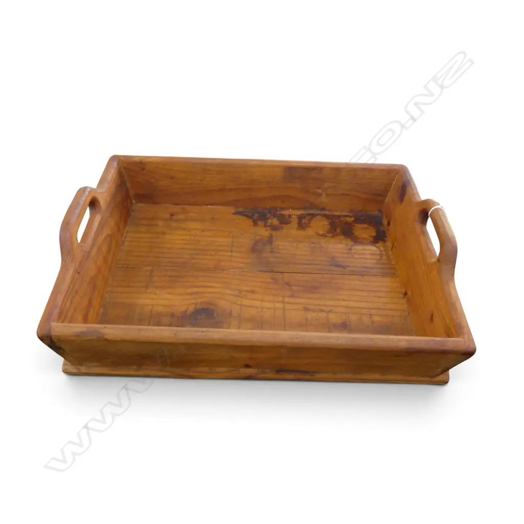 LG SOLID WOODEN FARMHOUSE TRAY W. HANDLES, L.565MM W.430MM H.130MM  Image 1++