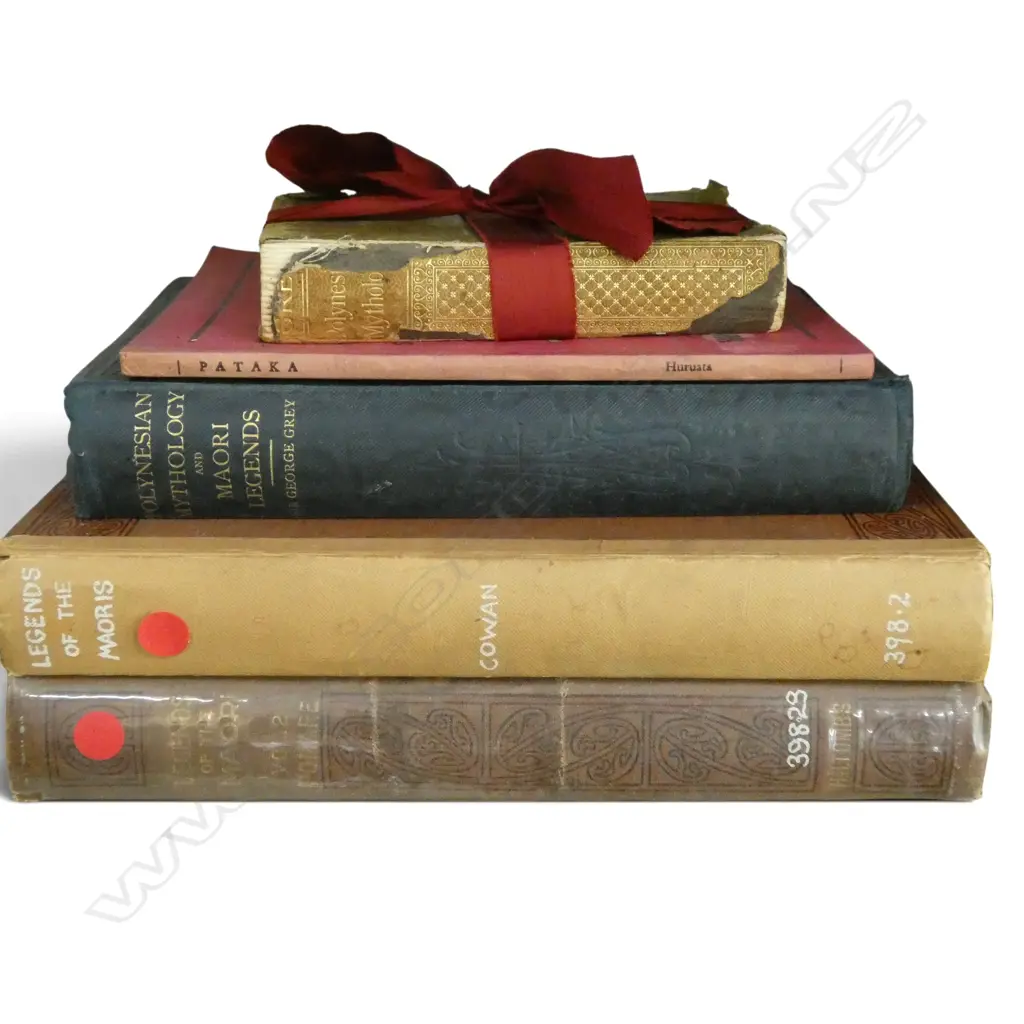5 BOOKS ON MAORI MYTHS & LEGENDS Incl. POLYNESIAN MYTHOLOGY AND MAORI LEGENDS by SIR G. GREY Image 1++