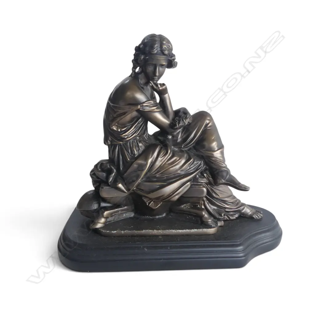 BRONZED RESIN FIGURINE 'SAPPHO' AFTER JAMES PRADIER H.250mm Image 1++