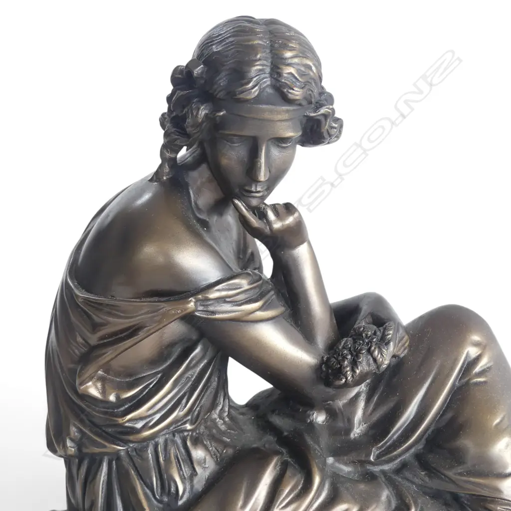 BRONZED RESIN FIGURINE 'SAPPHO' AFTER JAMES PRADIER H.250mm Image 1++