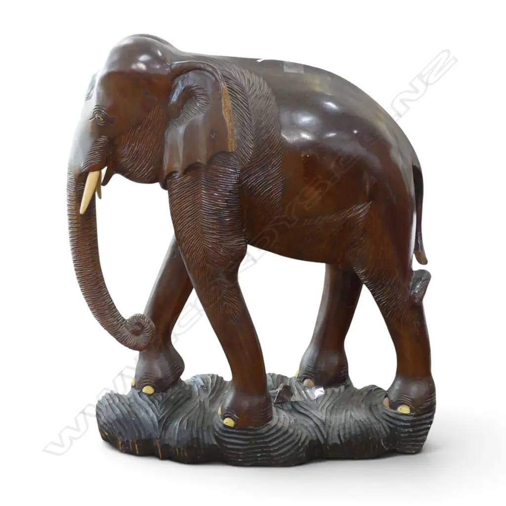 CARVED WOODEN ELEPHANT H.540mm Image 1++