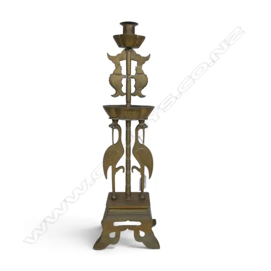 BRASS CANDLE STAND H440MM 
